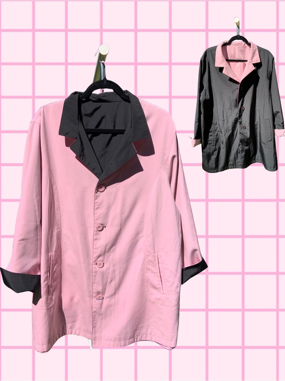 Plus Size Pink and Black Reversible Jacket - Women’s Size XL